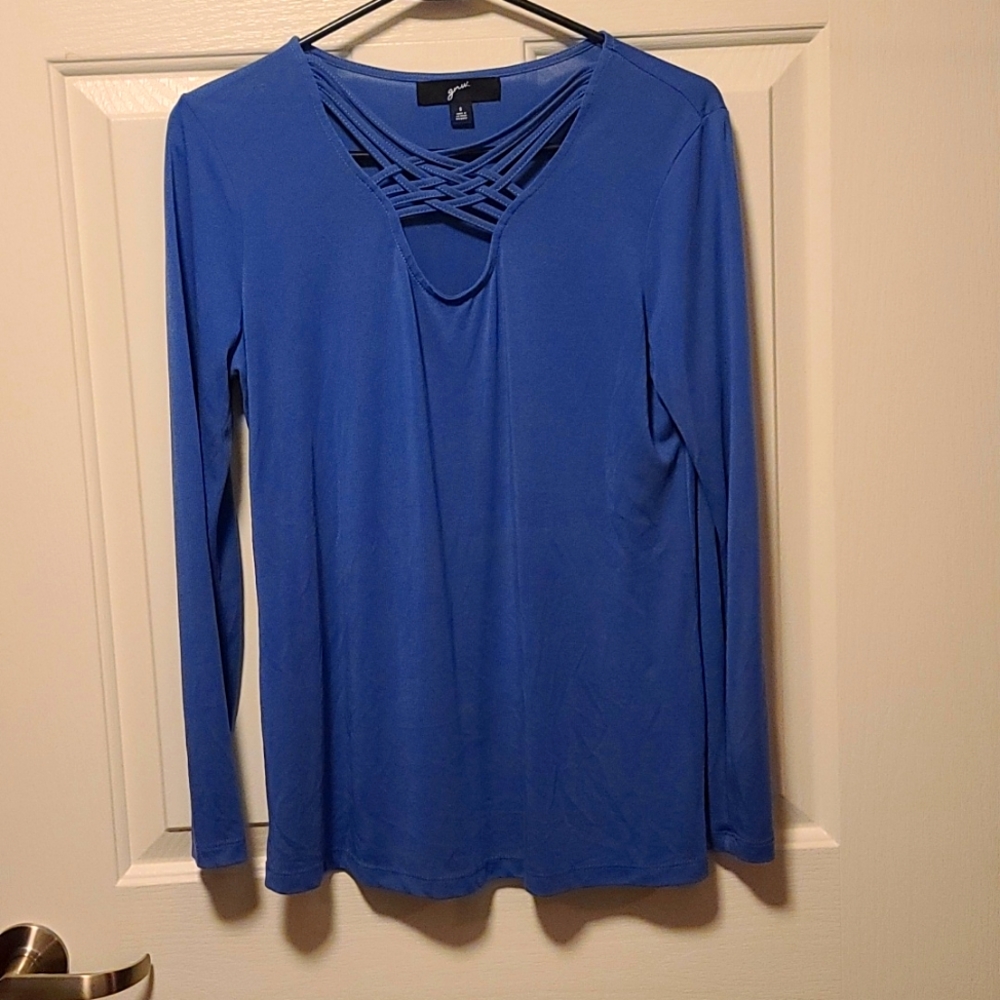 Blue long sleeved shirt